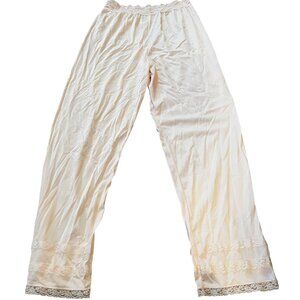 Vintage Pembrooke Ivory Nylon Pettipants with Lace Trim Size Medium